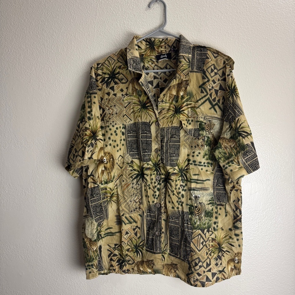 Tapestry Vintage Animal Button Up Shirt Size 2X